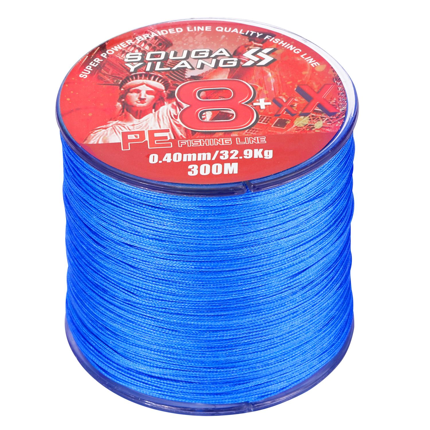 

Sougayilang PE 8-прядная леска 100 м/300 м X8 плетеная леска Макс. 86 фунтов удочка снасти рыболовные снасти 300M-0.14mm-9.2kg-20.3lb синий