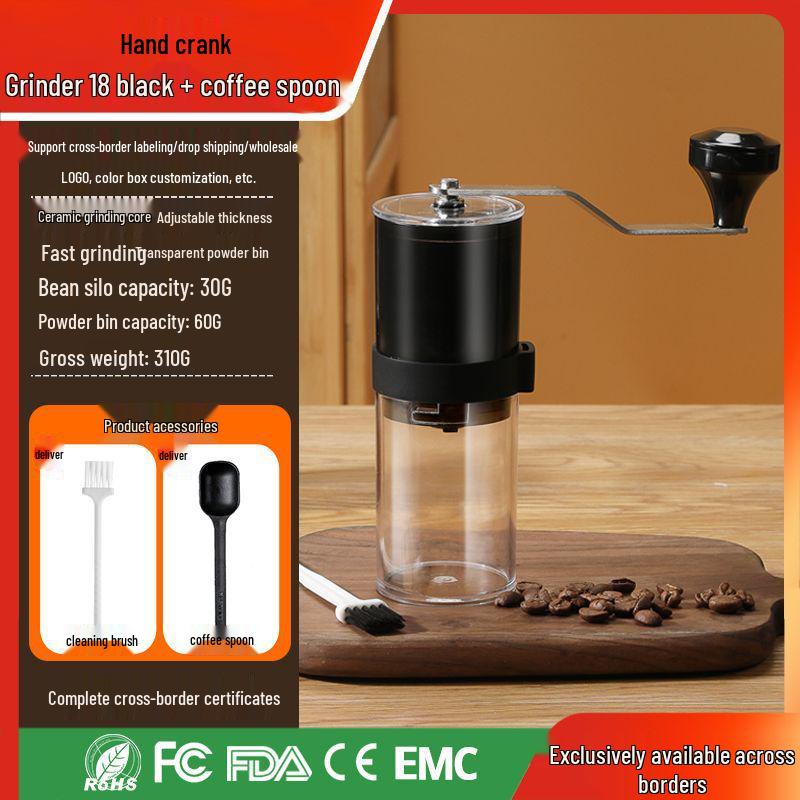 Portable Hand-Cranked Coffee Grinder for Home Use