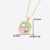 Pearl Heart Flower Pendant Necklace with Drip Oil Finish Women's Accessories