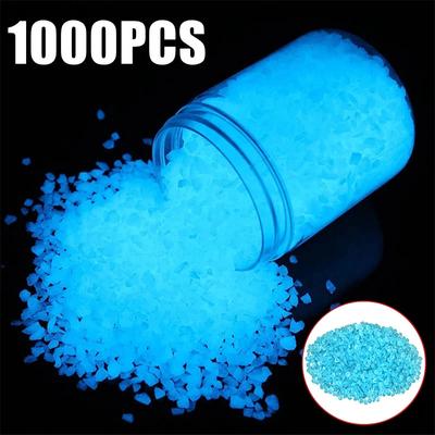 1000 stuks lichtgevend zand gloeiend in donker stenen kiezel tuin tuin buiten pad gazon decoratie aquarium aquarium thuis doe-het-zelf decor 3-5mm
