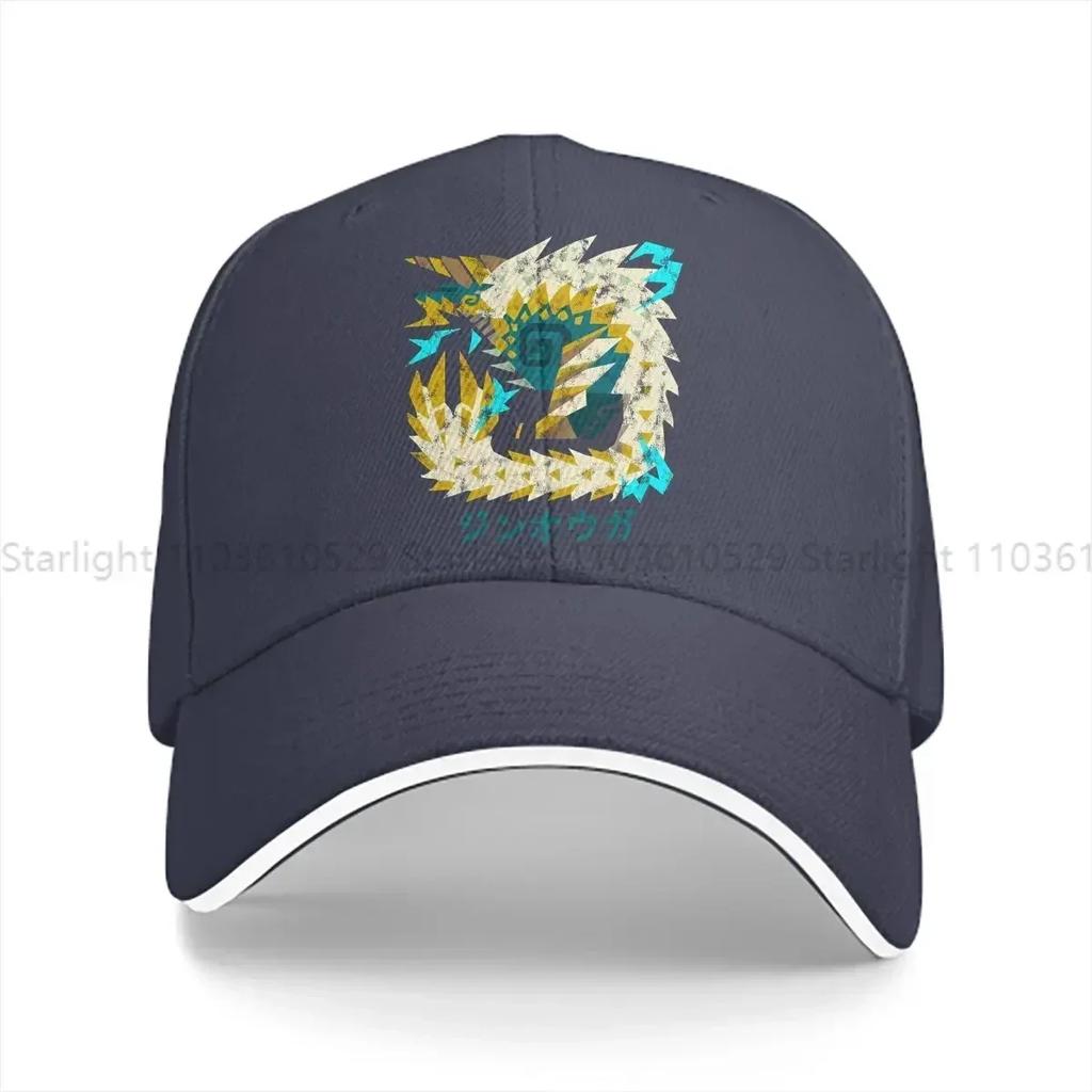Einfarbige Dad Hats Iceborne Zinogre Kanji Herrenhut Sonnenschutz Baseballkappen World Hunter Schirmmütze