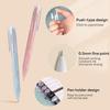 5 Pack Retractable Gel Pens 0.5mm Quick-Drying Black Ink Smooth Writing Ballpoint Pens for School Office and Stationery Supplies