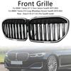 Double Slat Gloss Black Front Grill Grille Fit BMW 7 Series G11 G12 2019-2022