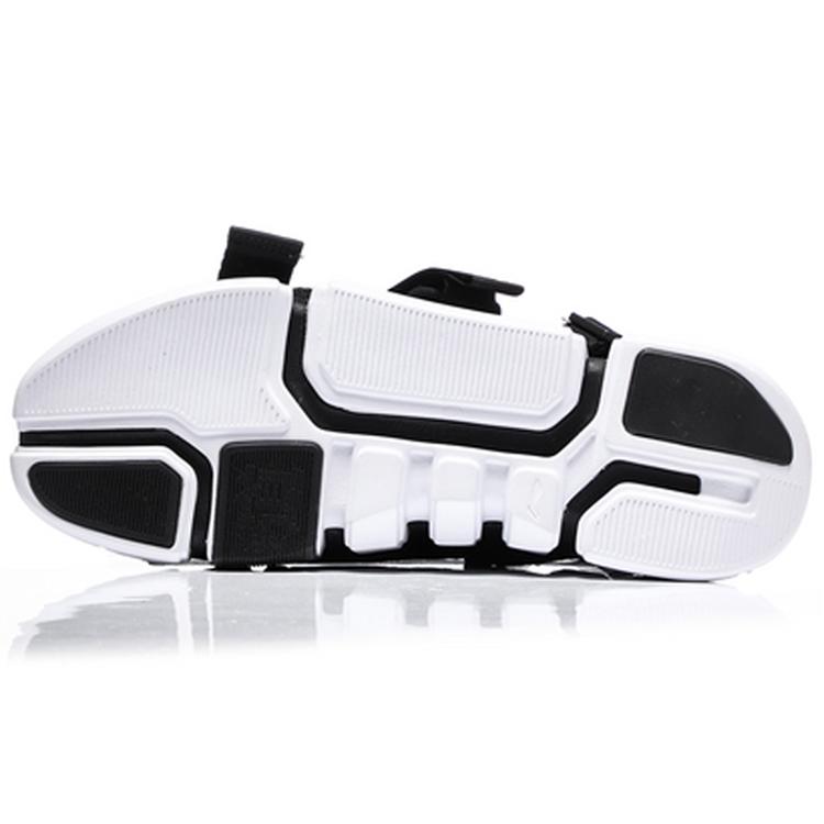 Li Ning Plateau Paris Fashion Week Strand Sandalen Herren Schwarz Weiß AGBN079-2