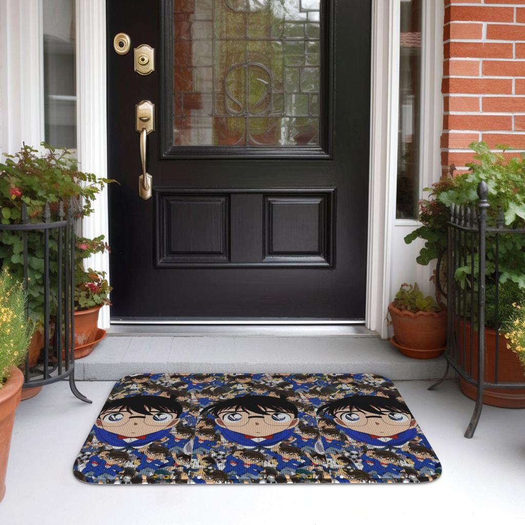 Funny Detectived Anime Conan Doormat Anti-Slip Bath Kitchen Welcome Mat Toilet Door Floor Entrance Carpet Rug Footpad