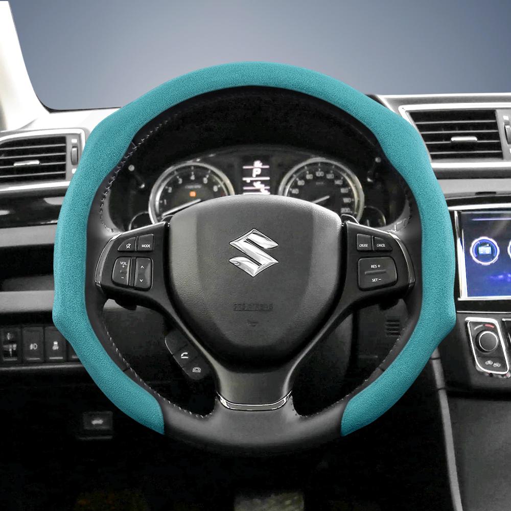 Suitable for Suzuki Premium Suede Snap-On Steering Wheel Cover, Non-Slip and Durable, Grand Vitara Jimny Swift Alto Celerio Sx4 Kizashi and Other Mode