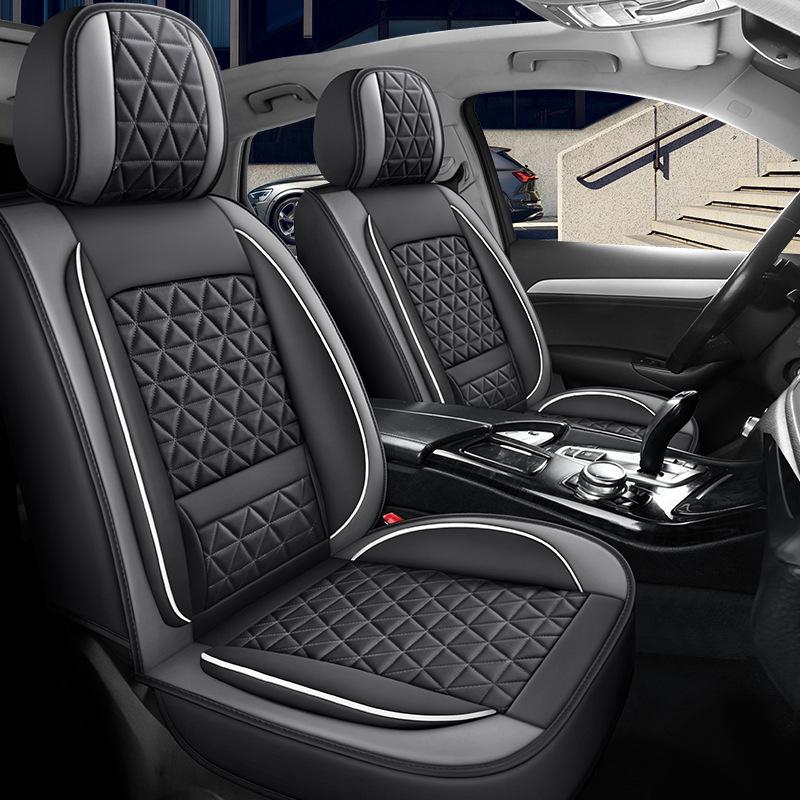 All-Season Full Leather Car Seat Cover, Dirt-Resistant, Universal Fit, Comfortable Hand Feel