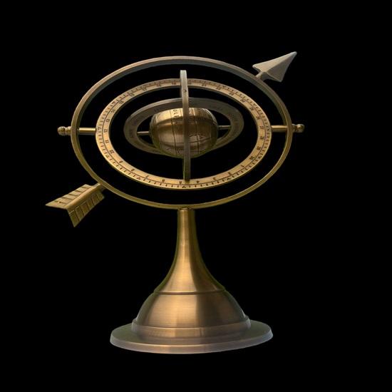 26.67 Cm Brass Armillary Sphere Style Celestial Globe-Astrolabe Navigation Decor Educational Desk Ornament Nautical Graduation, Birthday Gift