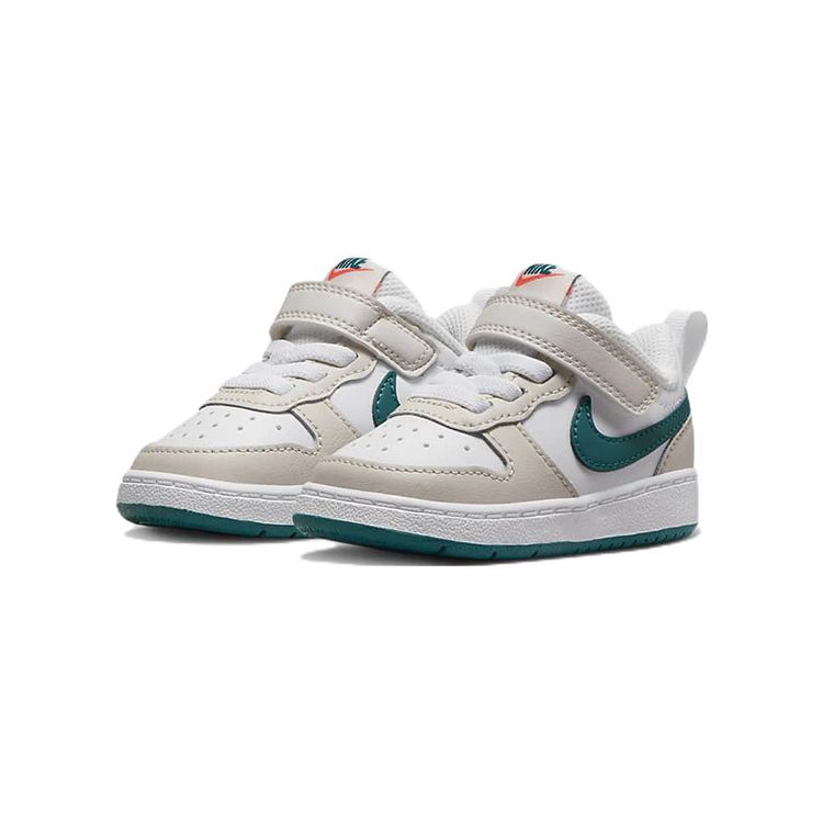 Nike Court Borough Comfortable Daily Wear Durable Low-Top Sneakers Baby Sneakers Gray White Green BQ5453-017