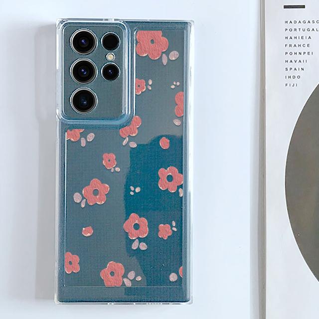 Modré pouzdro na telefon Tulip pro Samsung Galaxy S23 S23ultra S22 S22ultra S21 Plus S20ultra S20 Fe Květinová pouzdra Transparentní měkký kryt