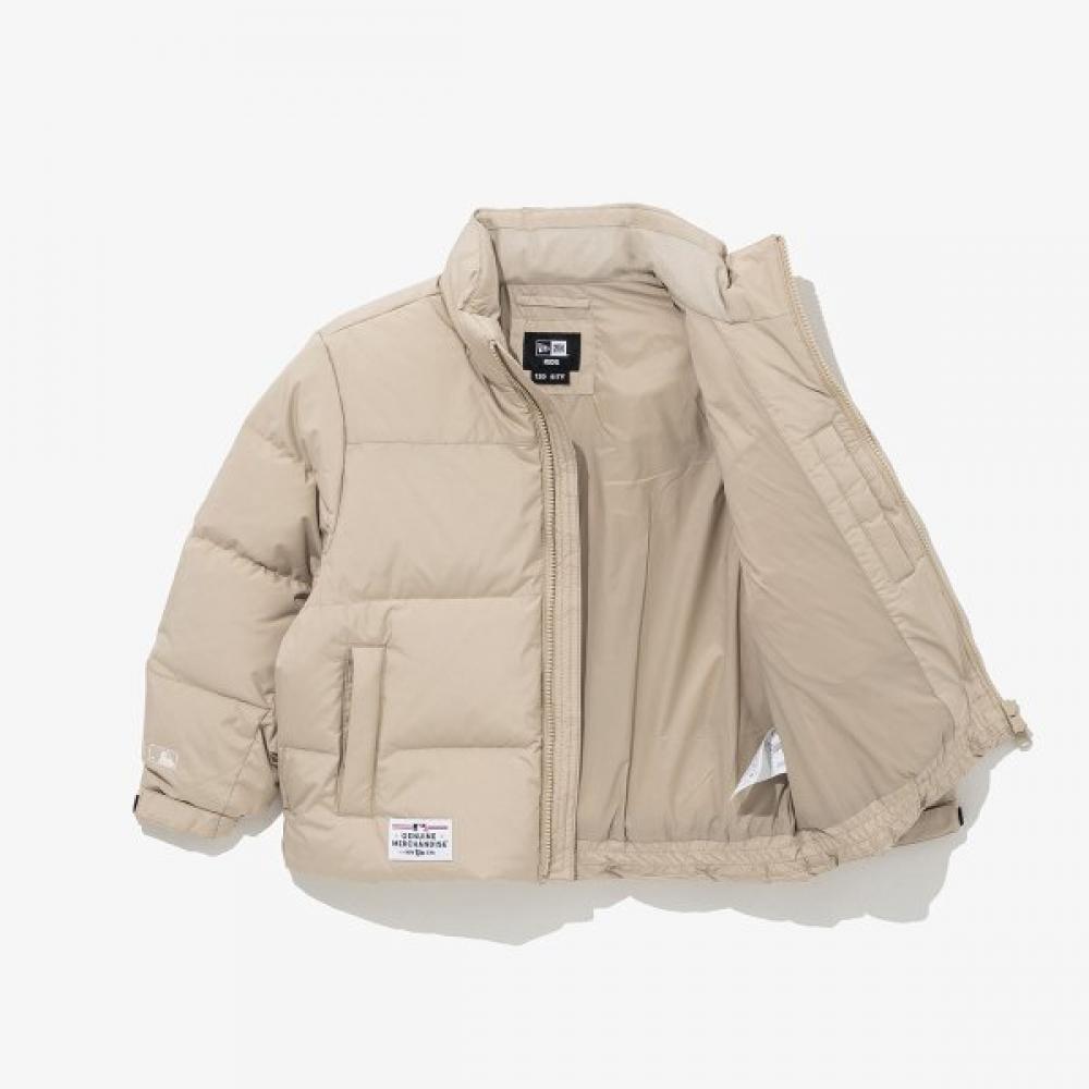 New Era Kids Mlb New York Yankees Duck Down Puffer Jacket Light Beige