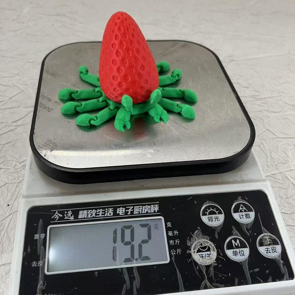 Flexible Pose Mini Strawberry Crab Ornament Articulated 3d Printed Crab Model  Children Toy