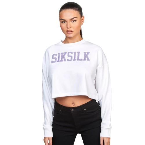 SikSilk Womens/Ladies Varsity Crop Sweatshirt