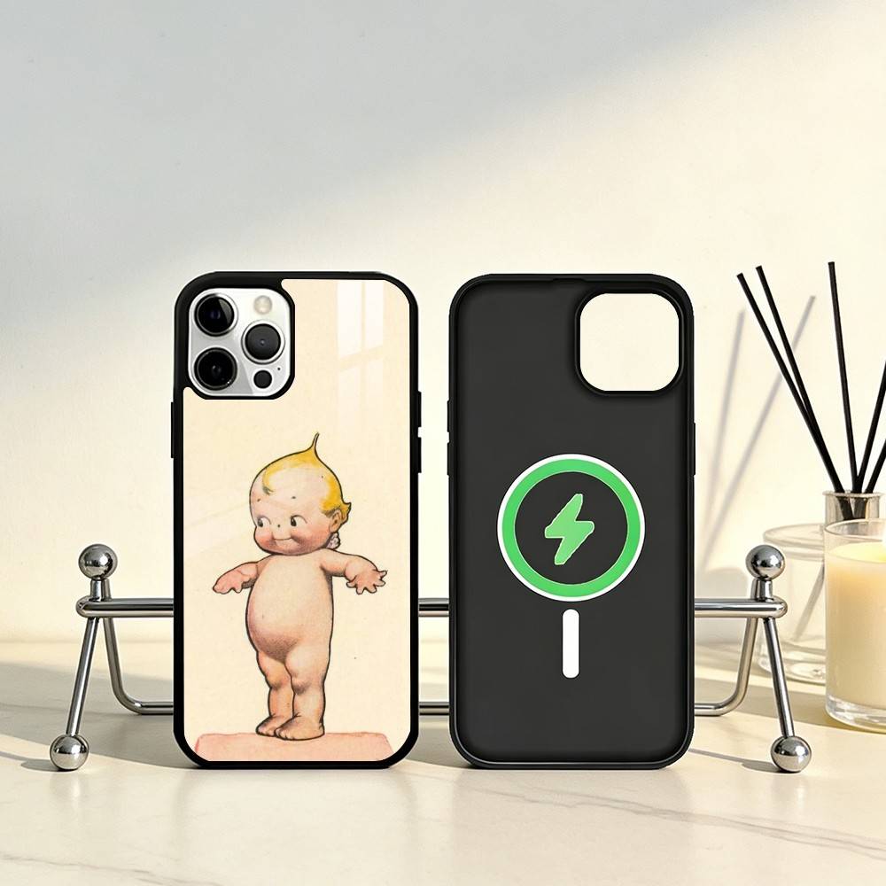 

K-kewpie Cute Angel baby Phone Case For iPhone17,16,15,14,13,12,11 Plus,Pro Max Magnetic For Magsafe Wireless Charging iPhone15