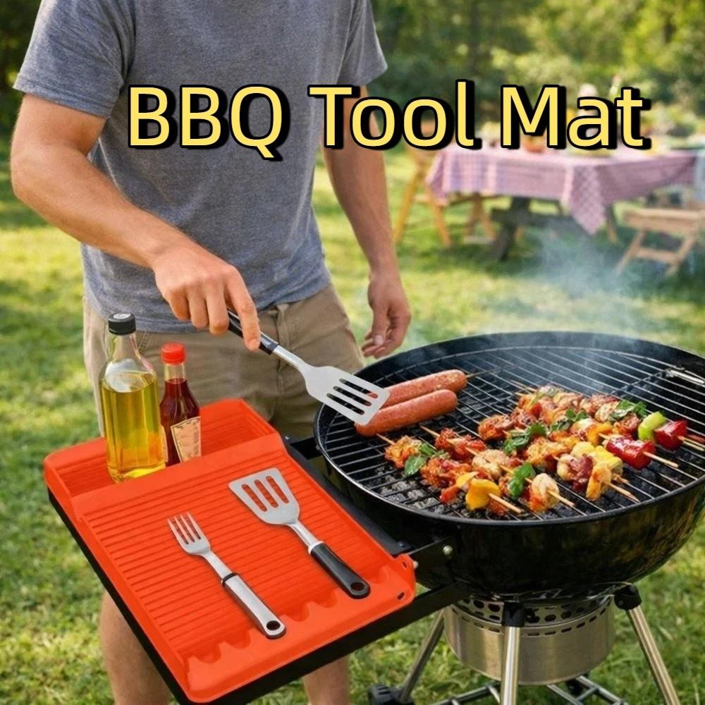 BBQ Accessories Heat-resistant Silicone BBQ Mat Multi-functional Large Grill Mat Non-Stick BBQ Tool Mat Easy To Clean