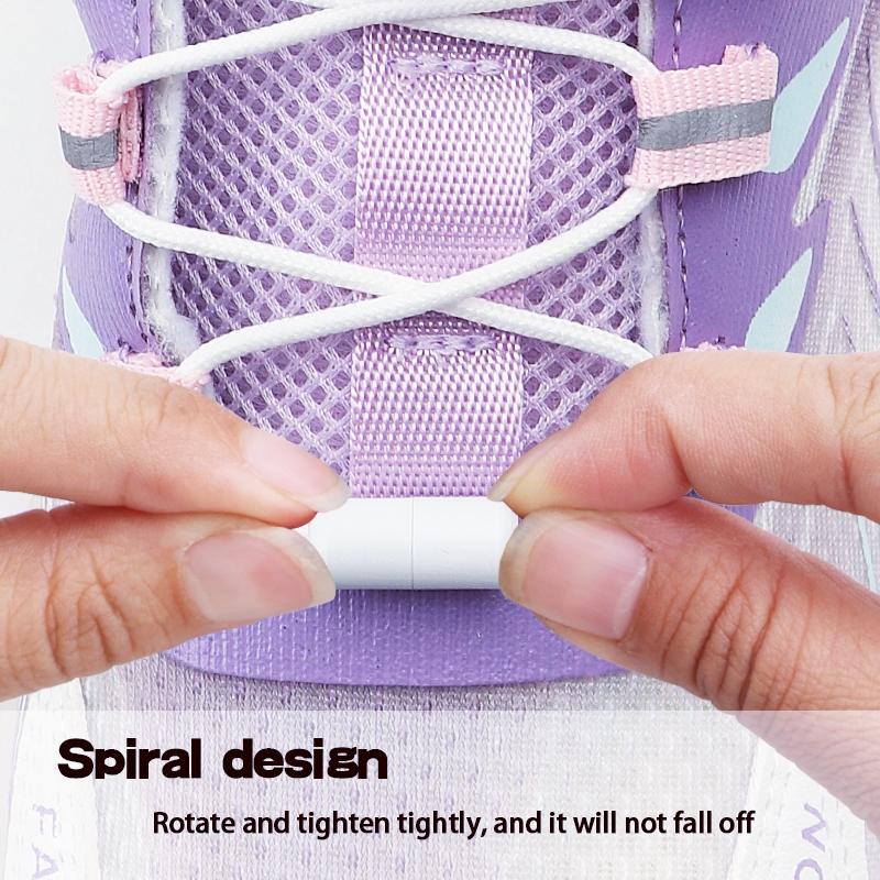1 Paio Fibbia Girevole Migliorata Lacci Automatici Senza Laccetti Bambini Adulti Corda Spessa Lacci per Scarpe da Ginnastica Accessori per Scarpe