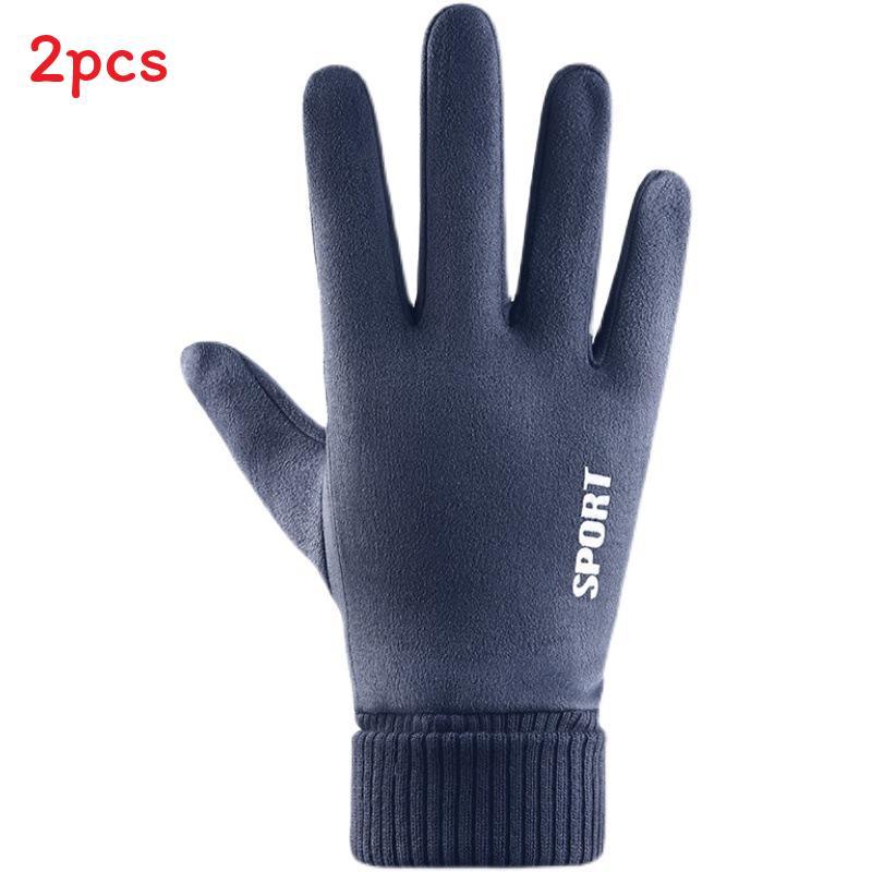

Мужские зимние перчатки с сенсорными пальцами и флисовой подкладкой для езды на велосипеде и вождения на открытом воздухе синий
