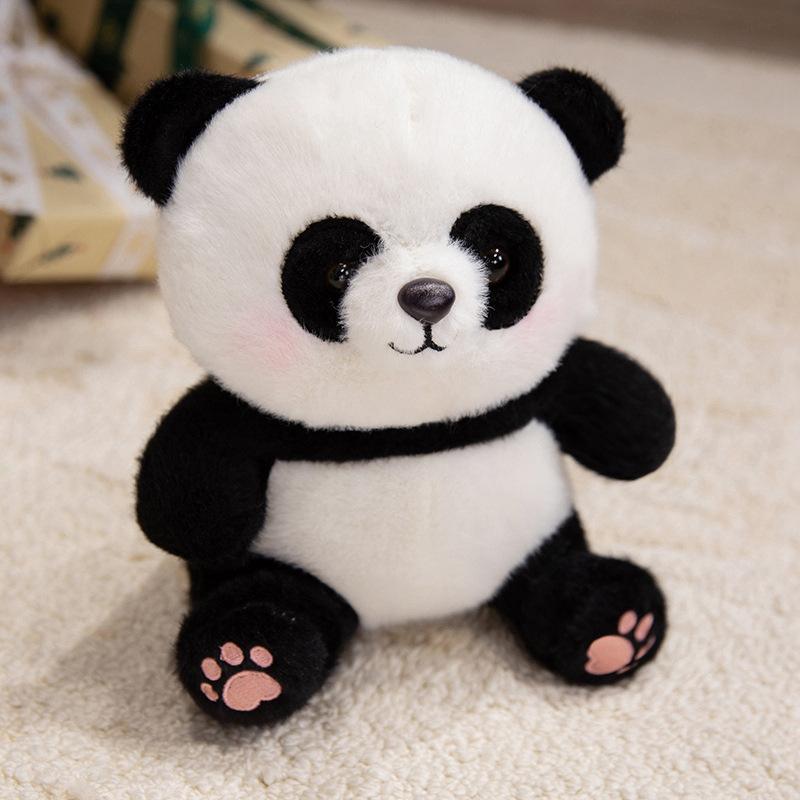 

Cute cute dressed panda doll plush toy black and white panda doll children s company soothing doll 23cm
