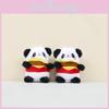 Porte-clés en peluche panda hamburger, pendentif en peluche, cadeau pour enfants