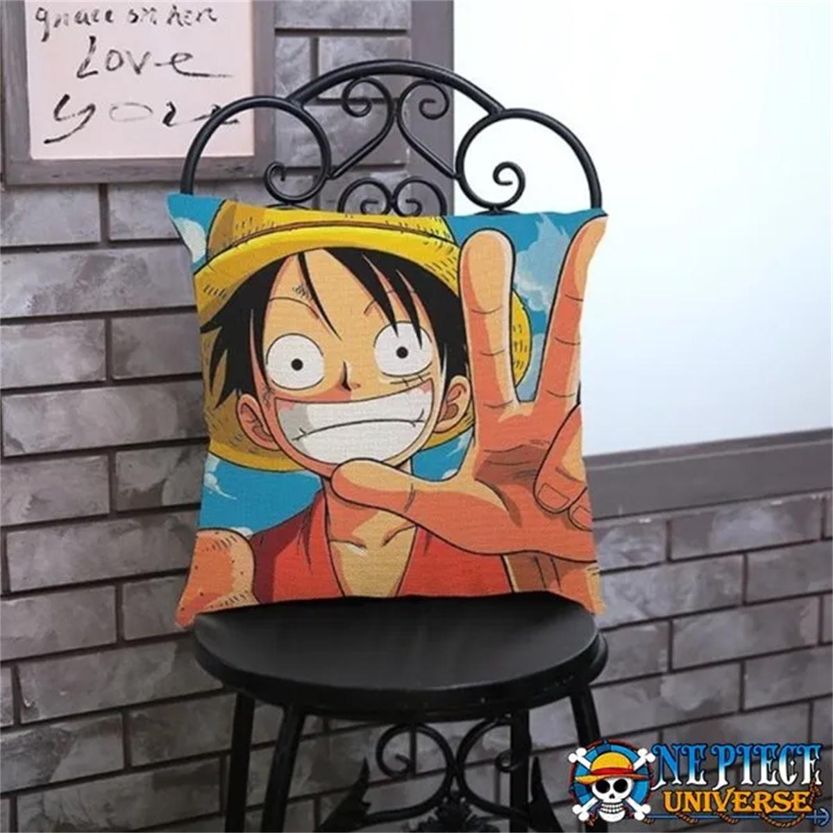 Наволочка с изображением Манки Д. Луффи из One Piece Эксклюзивная лимитированная серия для фанатов аниме Декор в тематике сокровищ для спальни студенческого общежития 45x45cm