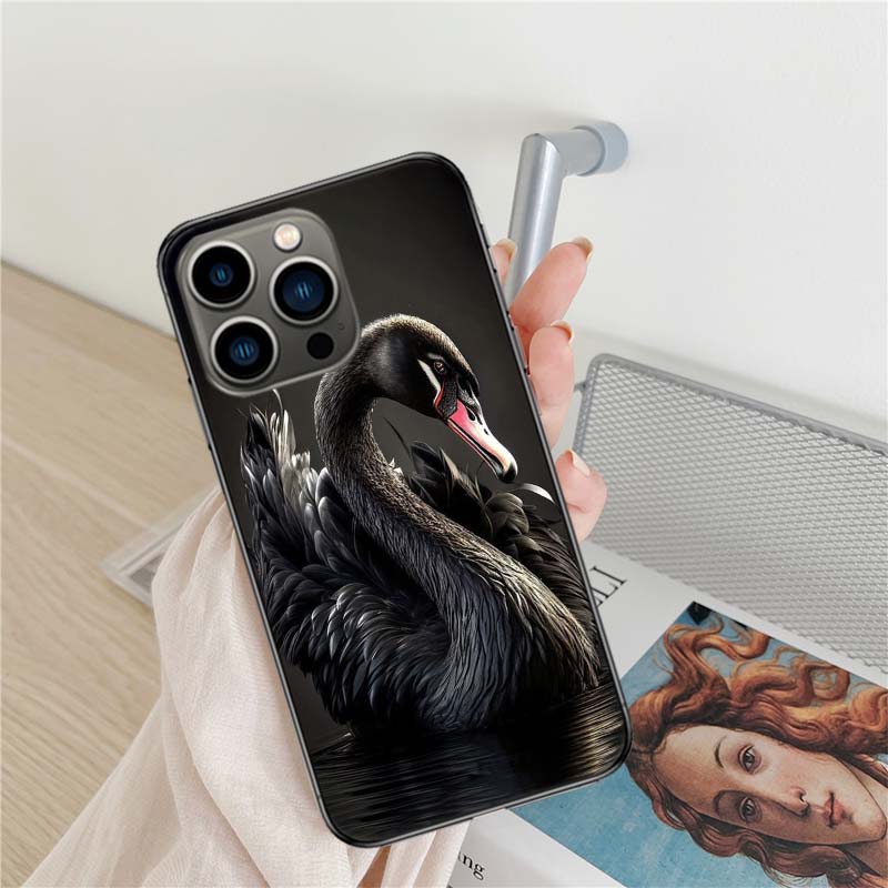 Cygne Noir Phone Case For Iphone 17 Air 16 15 Pro Max 14 Plus 16E Coque 13 Pro 12 Mini 11 Clear Cover Silicone Cute Shell Soft C