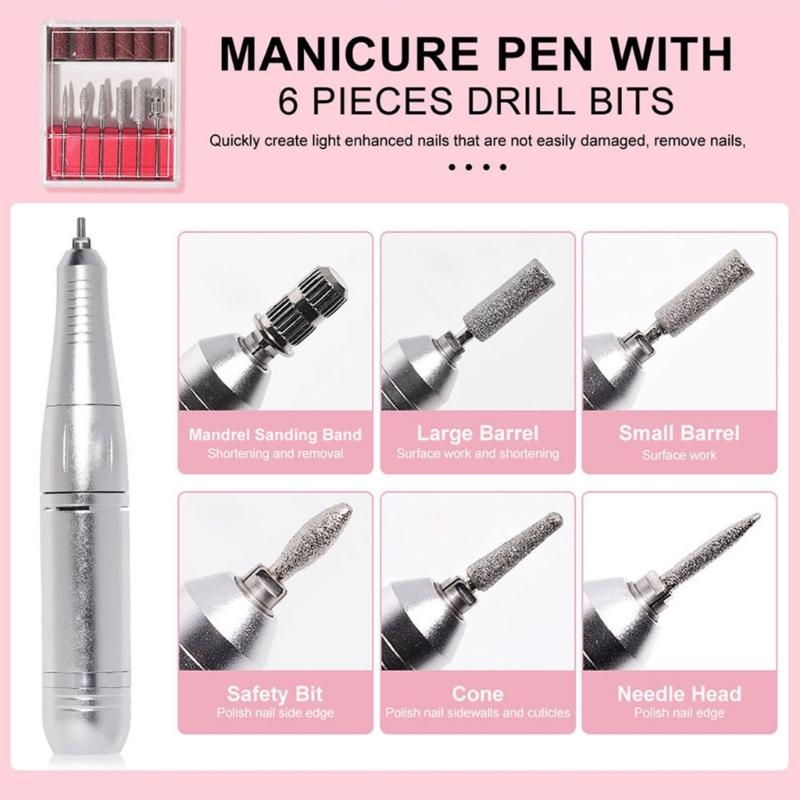 45000rpm Electric Nails Drill Machine Nail Polishing Machine with Drill Bits Nails File Manicure Tool for Gels Nail