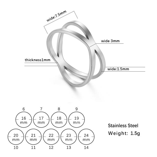 Stainless Steel Couple Rings Stylish Jewelry  Color Color Supernatural Cross Women 'S Men 'S Finger Ring Engagement Bridal Bridal Present Gift