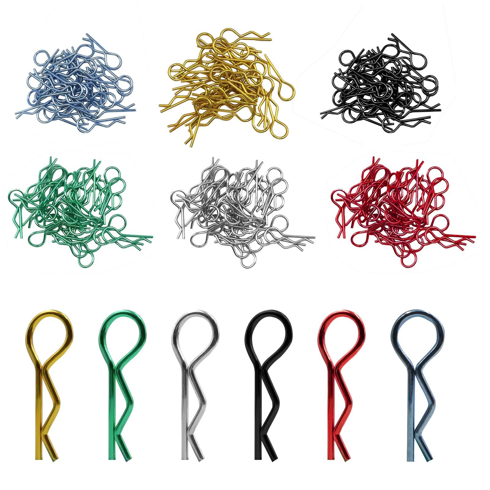

(H0826)RC Body Clips Pins Rc Car Body Clips R Pins Деталі з нержавіючої сталі 6 кольорів (180 шт) One Size