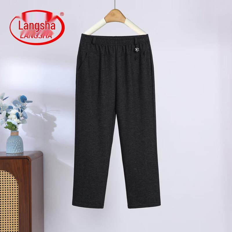 LangSha Mid-Aged Women s Fashion High-Waist Straight-Leg Pants 4XL