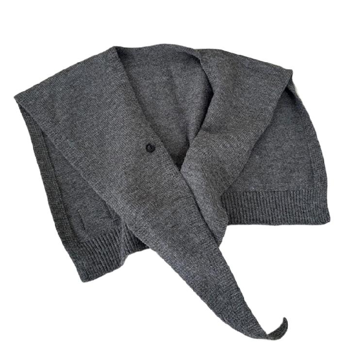 

Stylish Cropped Shoulder Wrap Scarf Lightweight Polyester Shawl Elegant Women s False Collar Fashion Outerwear темно-сірий колір