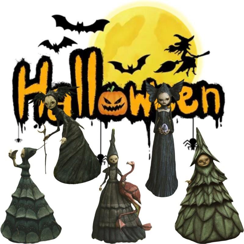 Halloween Ghost Witches Decorations Horror Props Garden Ornament Resin Craft