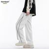 Homlean Men's Striped Loose Straight-Leg Casual Sweatpants