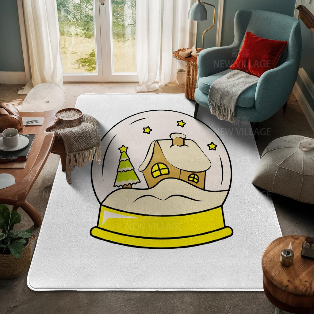 House Entrance Carpet Home Door Mat Living Room Bath Foot Bathroom Non-slip Water Absorption Rugs Bath Merry Christmas Winter