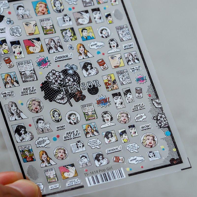 

Notebook Waterproof Decorative Pop Nail Sticker TS-1614 Pop Girl
