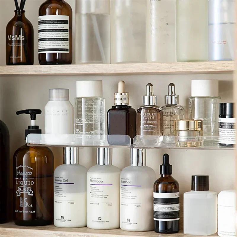 Clear Acrylic Floating Shelf Self Adhesive Storage Shelf for Wall Decoration Toys Bookshelf Bathroom Soap Dispenser Holder Racks