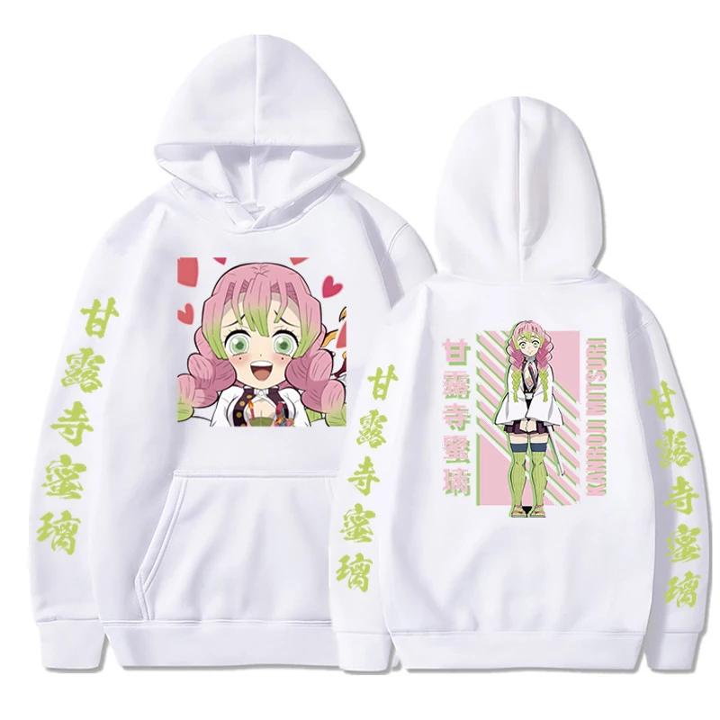 Herbst Hoodies Anime Kanroji Mitsuri Langarm Y2k Kleidung Druck Sweatshirt Damen Locker Anime Hoodie