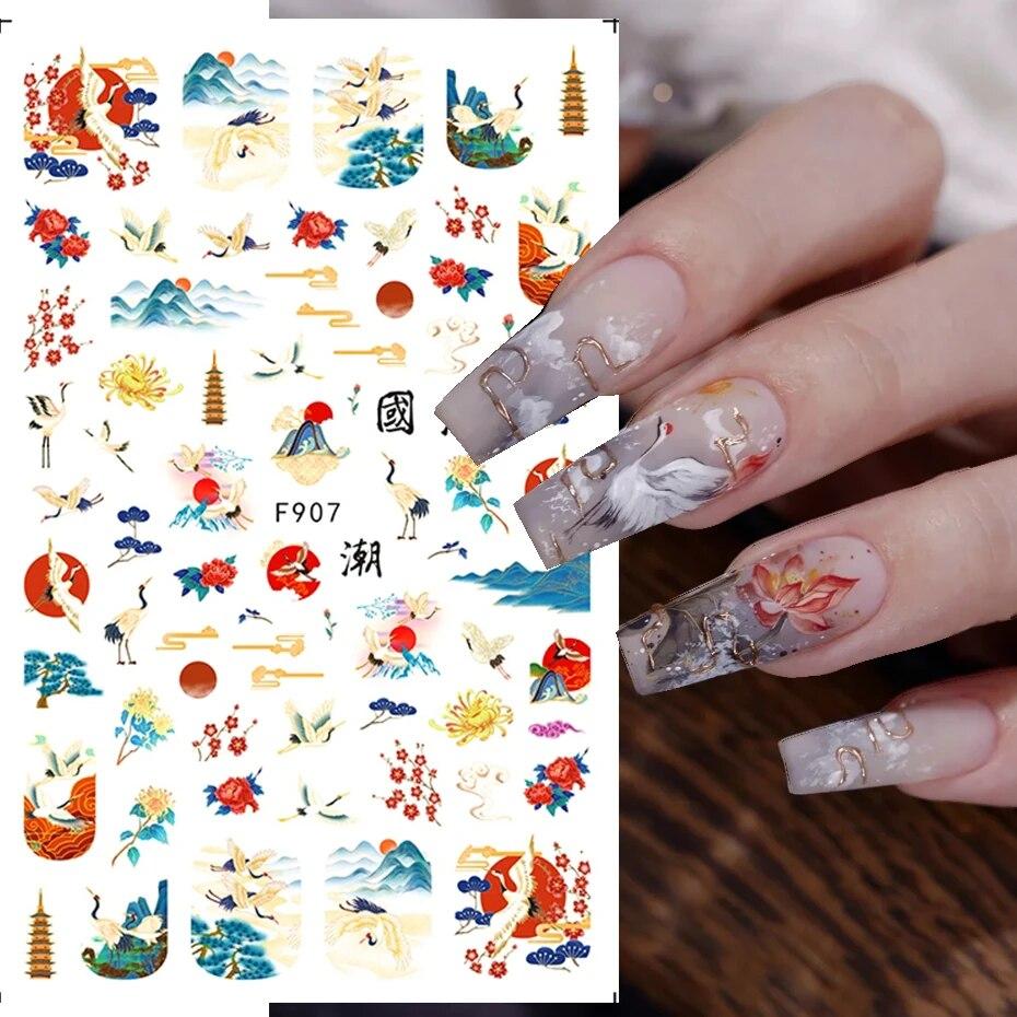 3D lepidlo Květiny Nálepka na nehty Tulipán Okvětní lístky Javor Růže DlY Voděodolné Obtisky na nehty Doplňky pro zdobení nehtů Dekorace na nehty