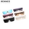 Unisex Square Concave Sunglasses High Quality One Piece Rimless Design UV400 Sunscreen for Outdoor Fashionable Street Shooting