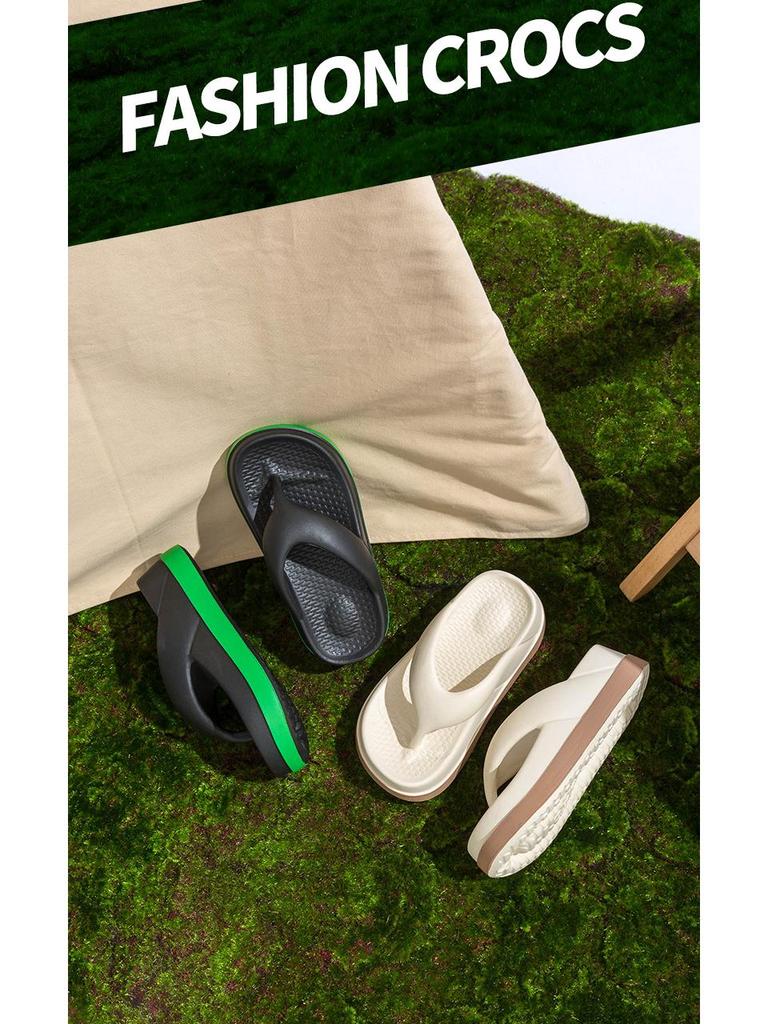 2025 Women's Height-Increasing Thick-Soled EVA Flip-Flops: INS Versatile Beach Thong Sandals