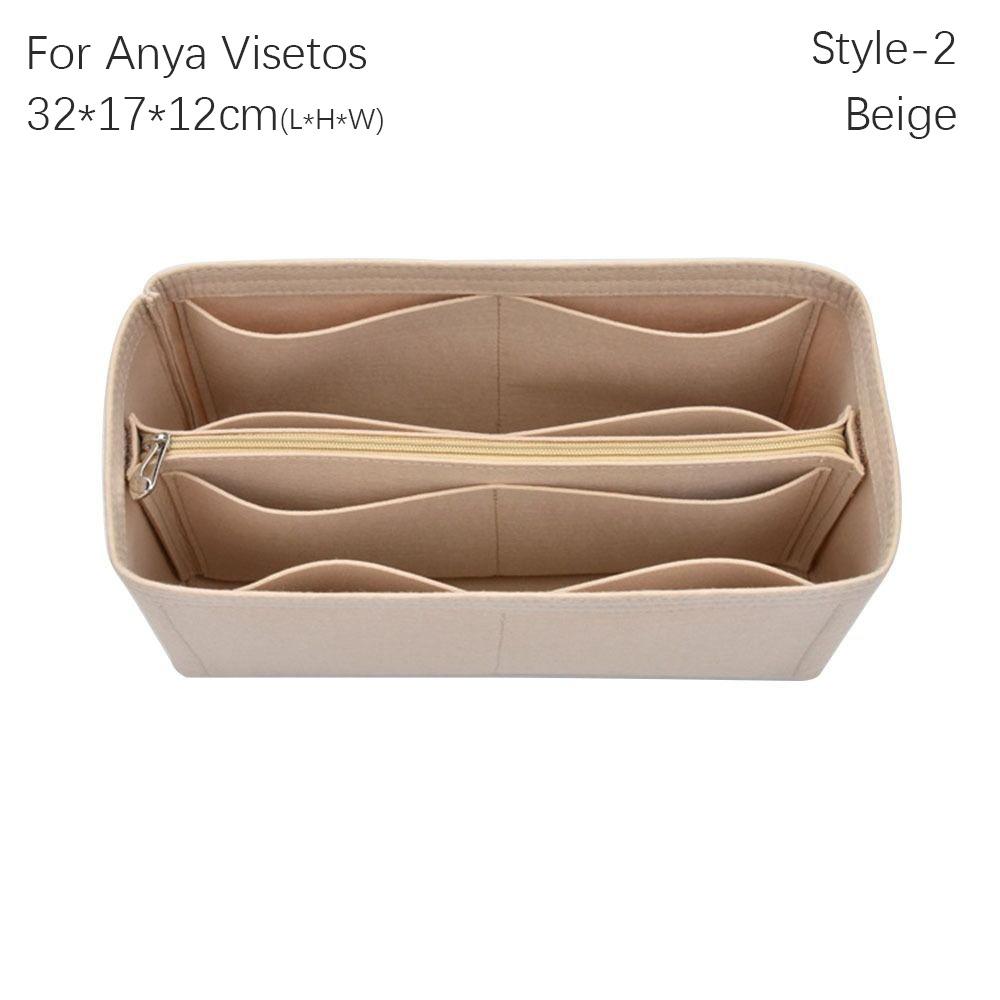 Filz-Einsatz-Futterbeutel Organizer Handtasche Tote Bag Innentasche Für Liz Visetos / Anya Visetos