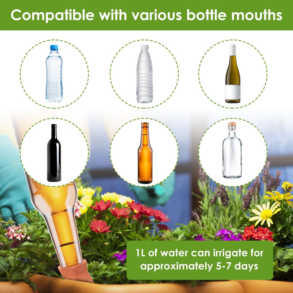 8Pcs Self Watering Stakes Red Clay Plant Watering Devices with Digging Tools Insert Indoor Automatic Mini Irrigation System