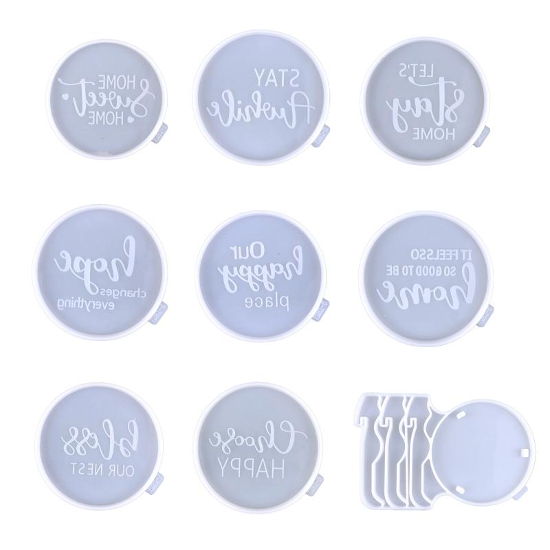 Resin Coaster Molds,8 Coaster Resin Molds for Epoxy Resin with Silicone Coaster Holder Mold,Epoxy Resin Coaster Mold