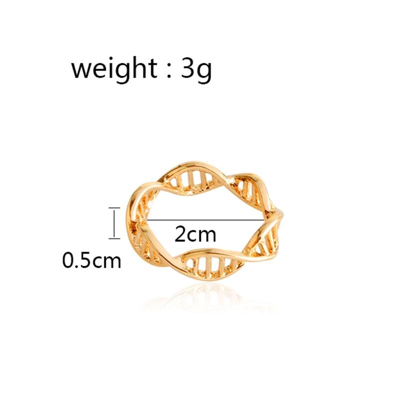 Minimalistischer DNA-Ring für Frauen, Wissenschaft, Chemie, Biologie, Molekül-Helix-Ringe, Gold, Silber, modischer Arztschmuck