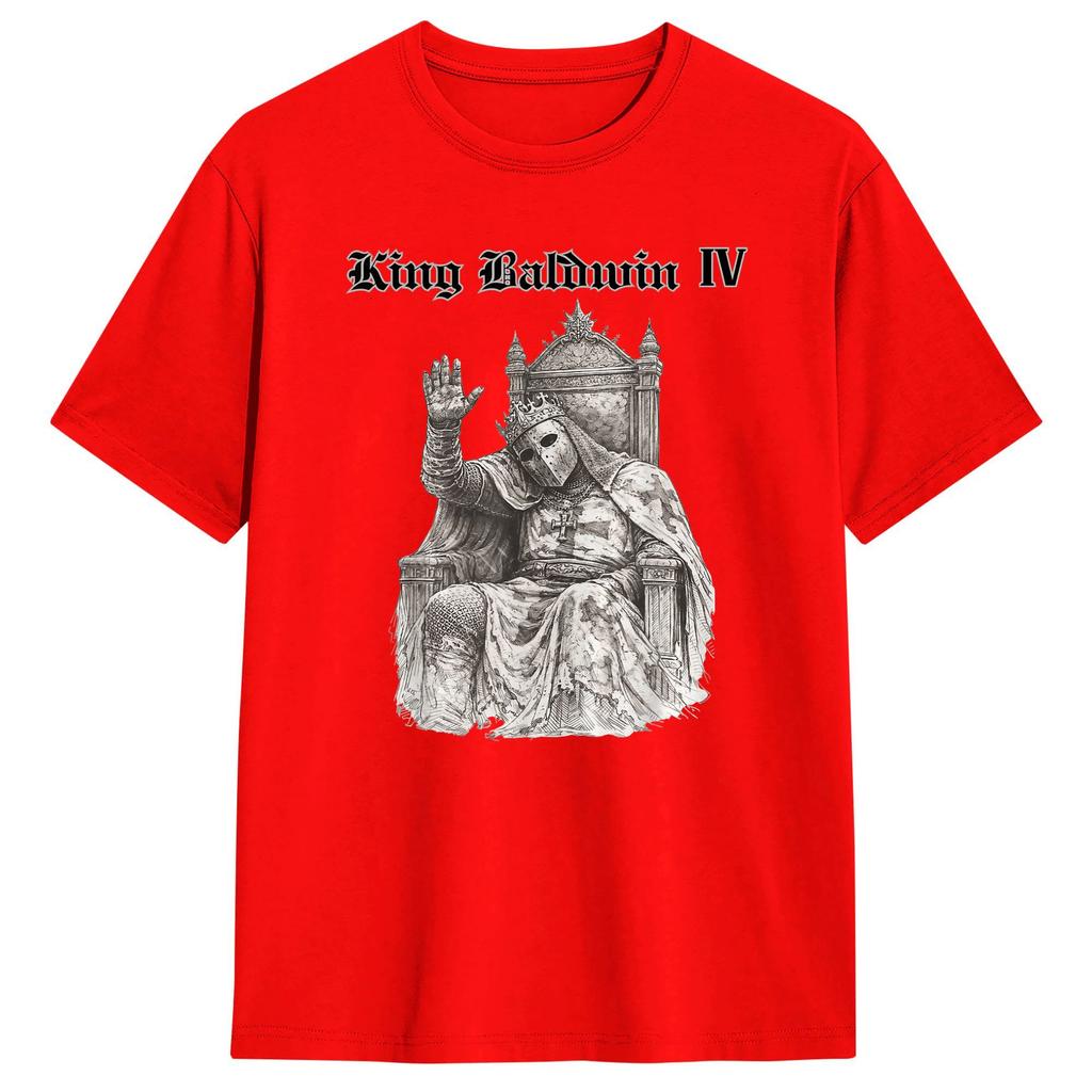 Sliver Mask King Baldwin IV Meme Cotton TShirt For Unisex Summer Vintage T Shirts O Neck Fashion Tees Hot Sale Clothing