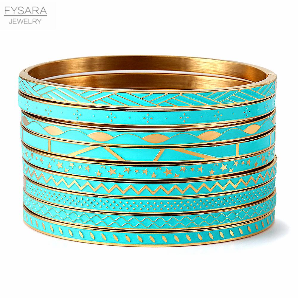 Braccialetti Smaltati Geometrici per Donna Acciaio Inossidabile Braccialetti Sottili Romantico Matrimonio Trendy Party Gioielli Regalo