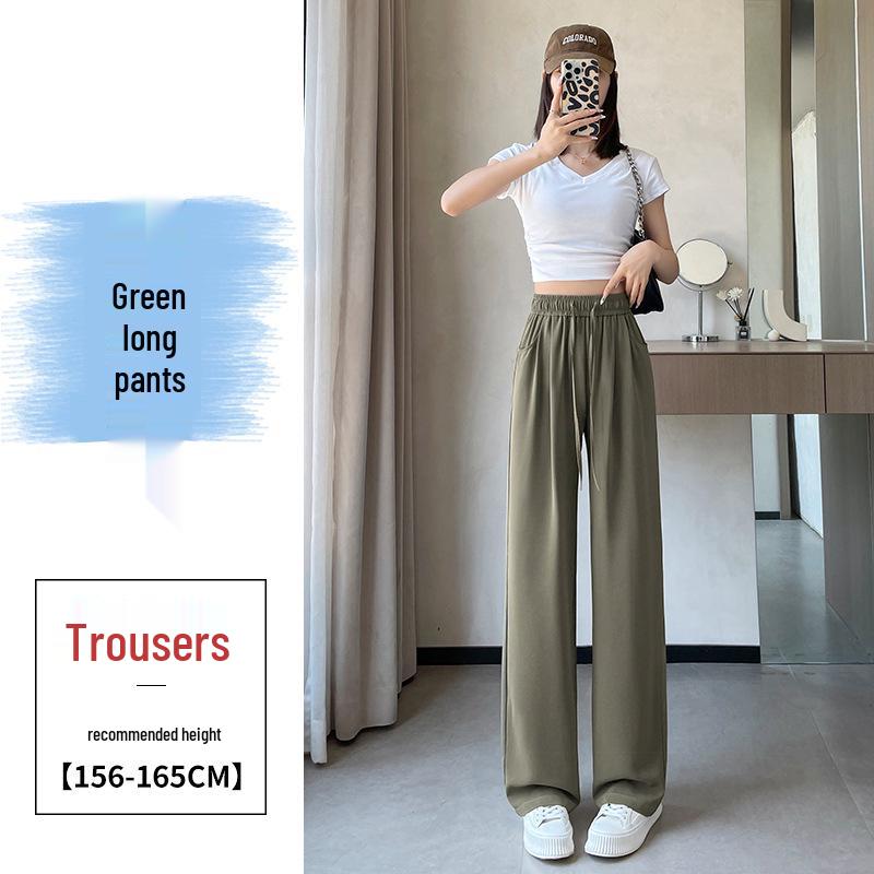 

Женские брюки палаццо из ледяного шелка, Лето 2025, Легкие, Большой размер, Длина девять точек L