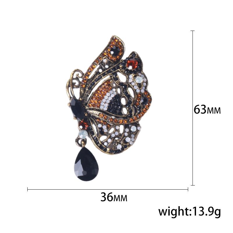 Emalje Sommerfugl Brosjer for Kvinner Unisex Rhinestone Insekt Pins Bankett Fest Ryggsekk Gaver Smykketilbehør