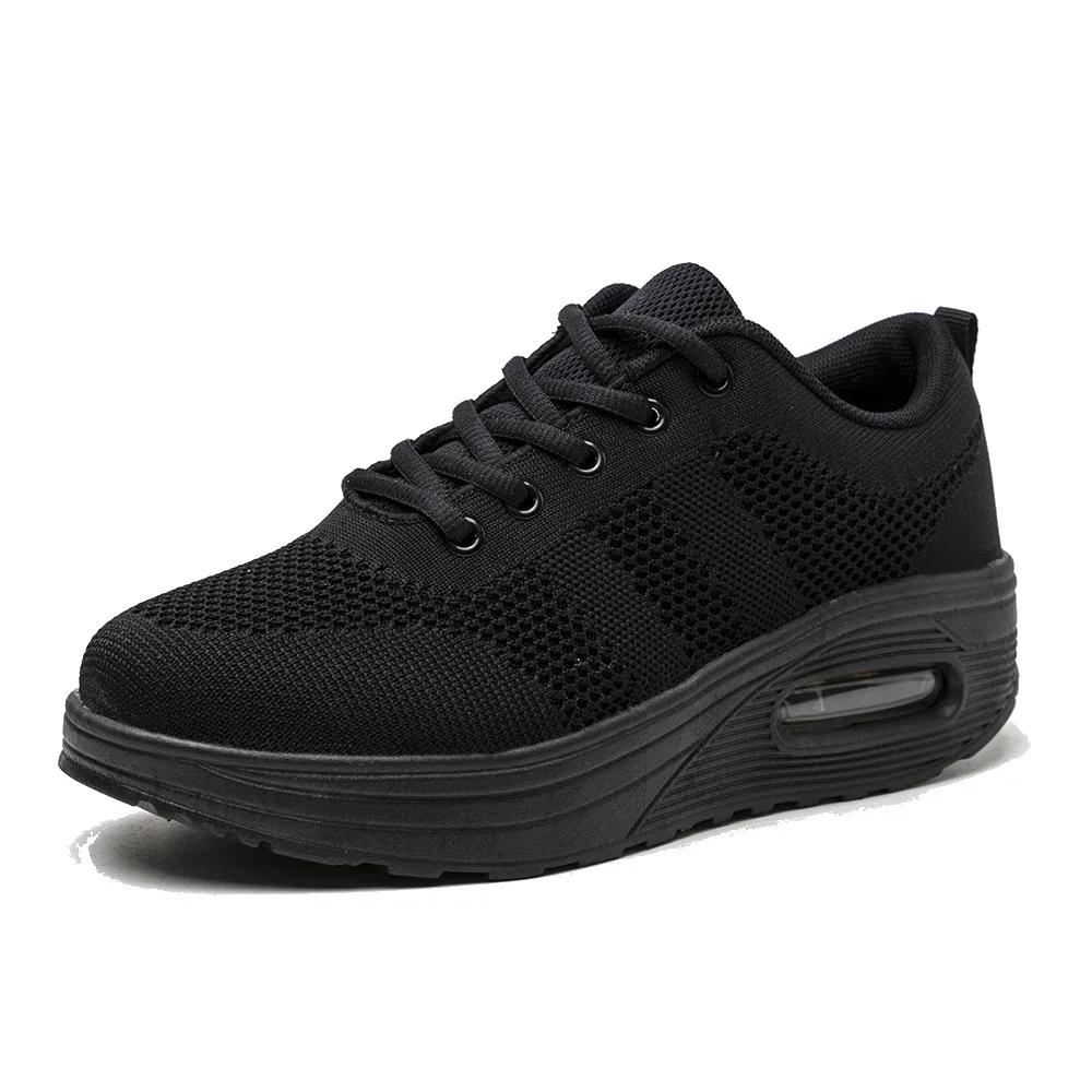 Fashion 2024 spring breathable mesh air cushion walking shoes thick soled height increasing women's sports  fashionable casual shoes