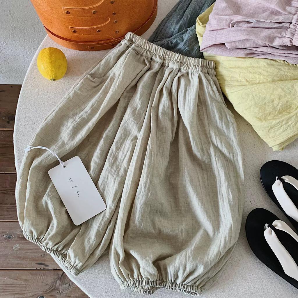 Kids Summer Lightweight Loose Anti Mosquito Solid Bloomer Pants for Boys and Girls