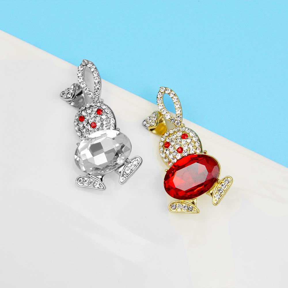 Rhinestone Rabbite Brooches For Women Animal Design Fashion Jewelry 2 Colors Available High Quality New Arrival